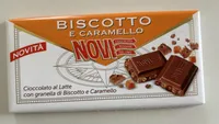 Cioccolato al latte con granella di biscotto e caramello