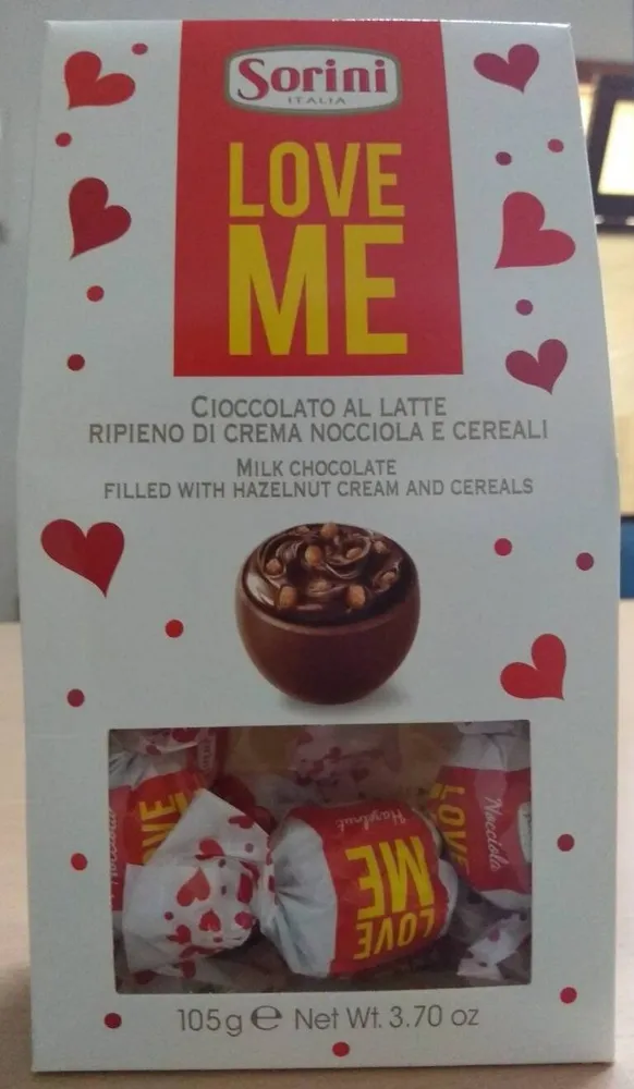 bombones chocolate con lecje LOVE ME