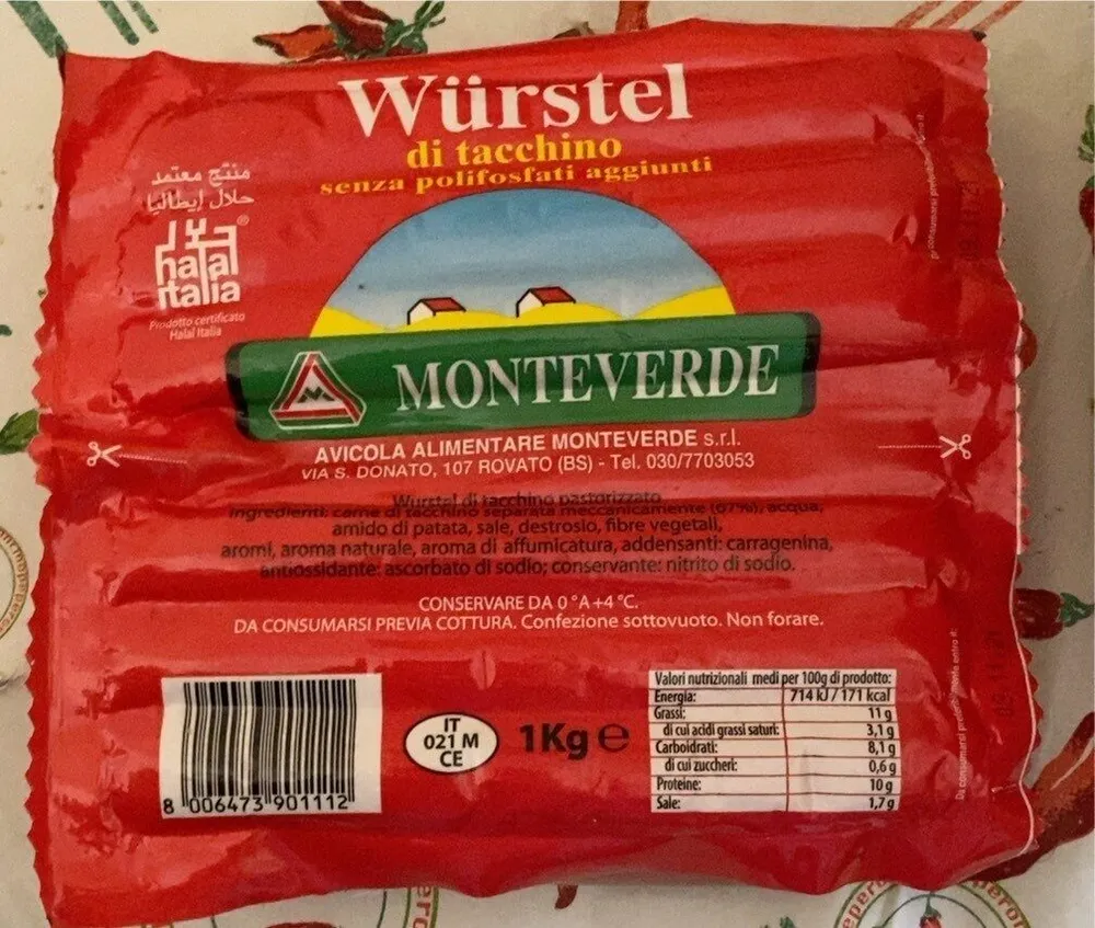 Würstel di tacchino senza polifosfati aggiunti