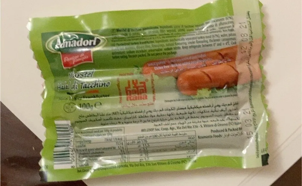 Wurstel halal di tacchino