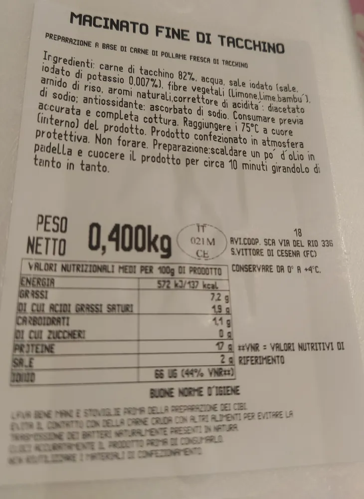 Macinato di tacchino