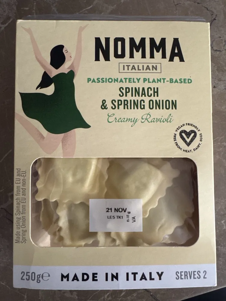 SPINACH & SPRING ONION Creamy Ravioli