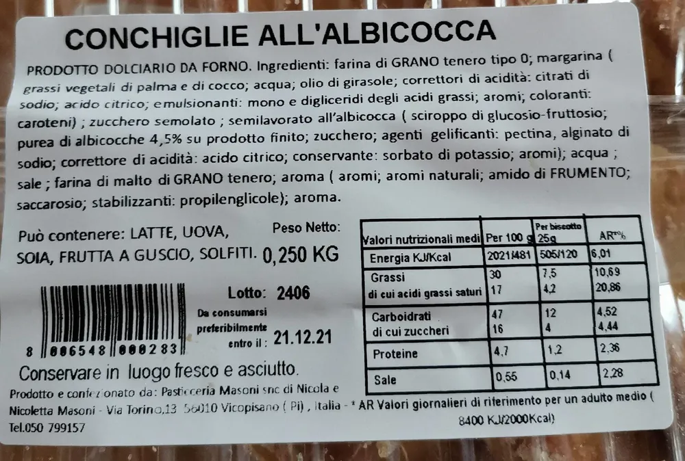 Conchiglie all'albicocca
