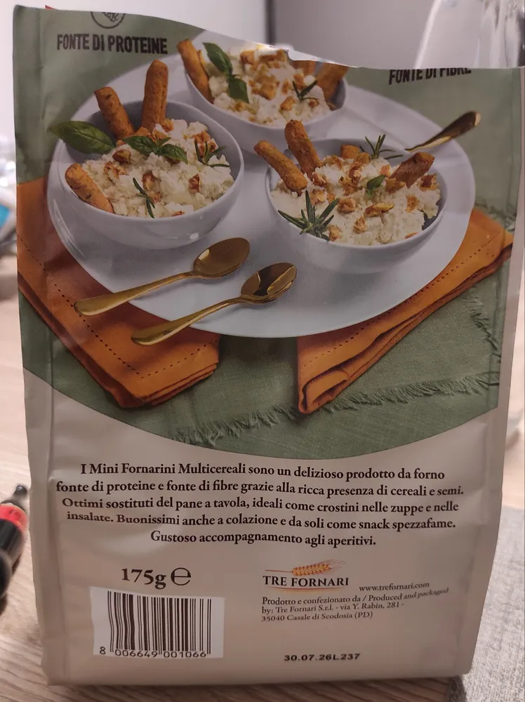 I mini fornarini i crostini buoni come te multi cereali con semi di girasole, lino e sesamo