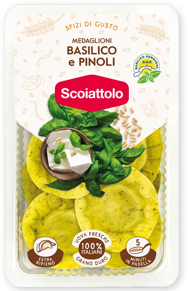 Medaglioni basilico e pinoli