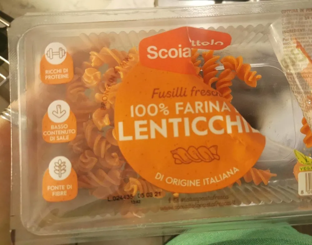 Fusilli freschi 100% Farina di Lenticchie