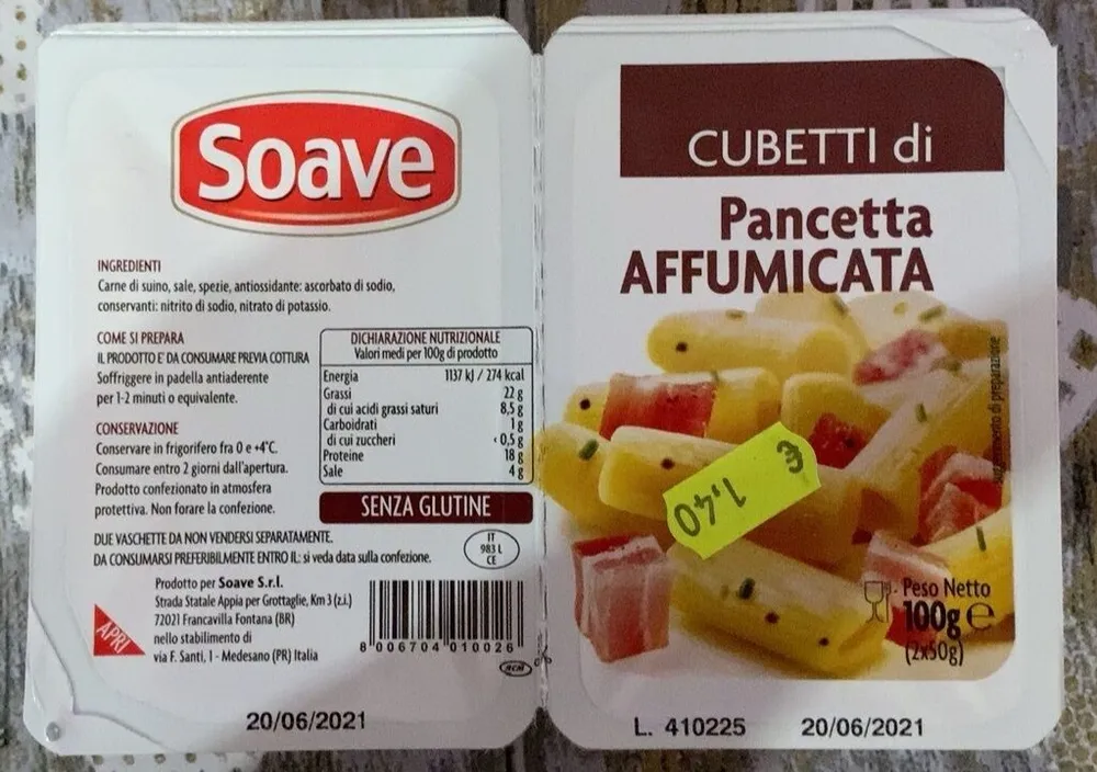 Cubetti di pancetta affumicata