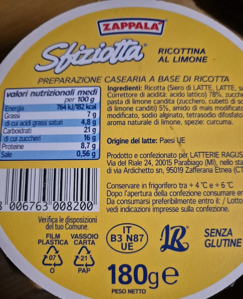 Ricotta al limone