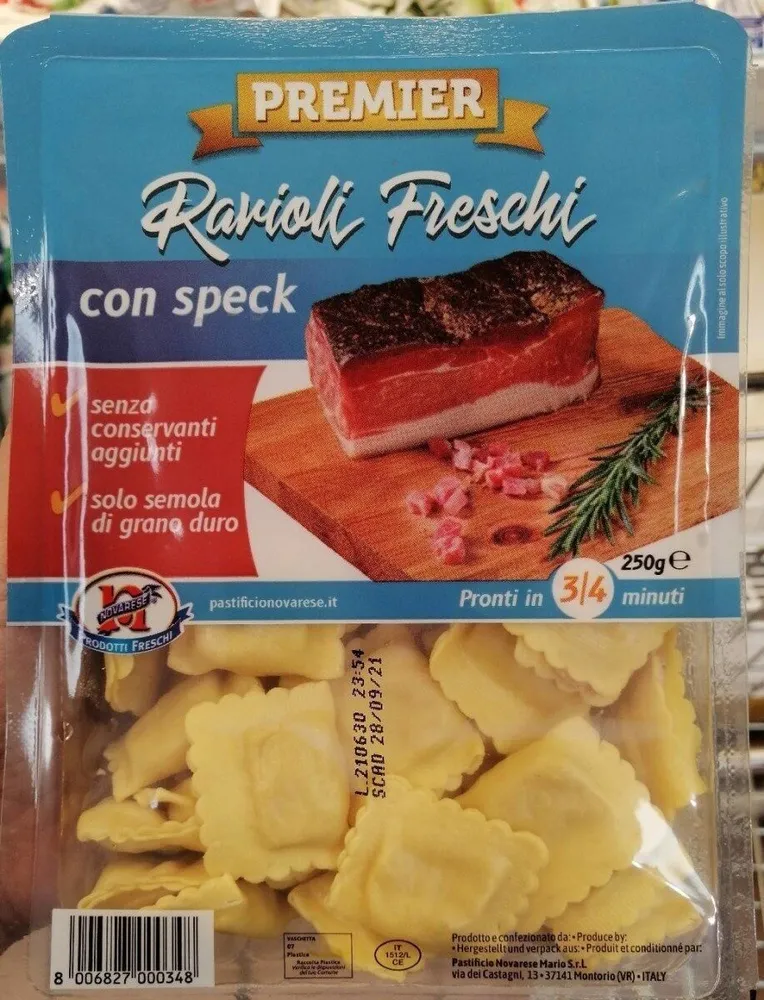 Ravioli freschi con speck