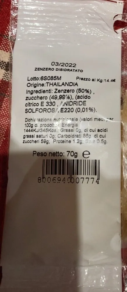 Zenzero disidratato
