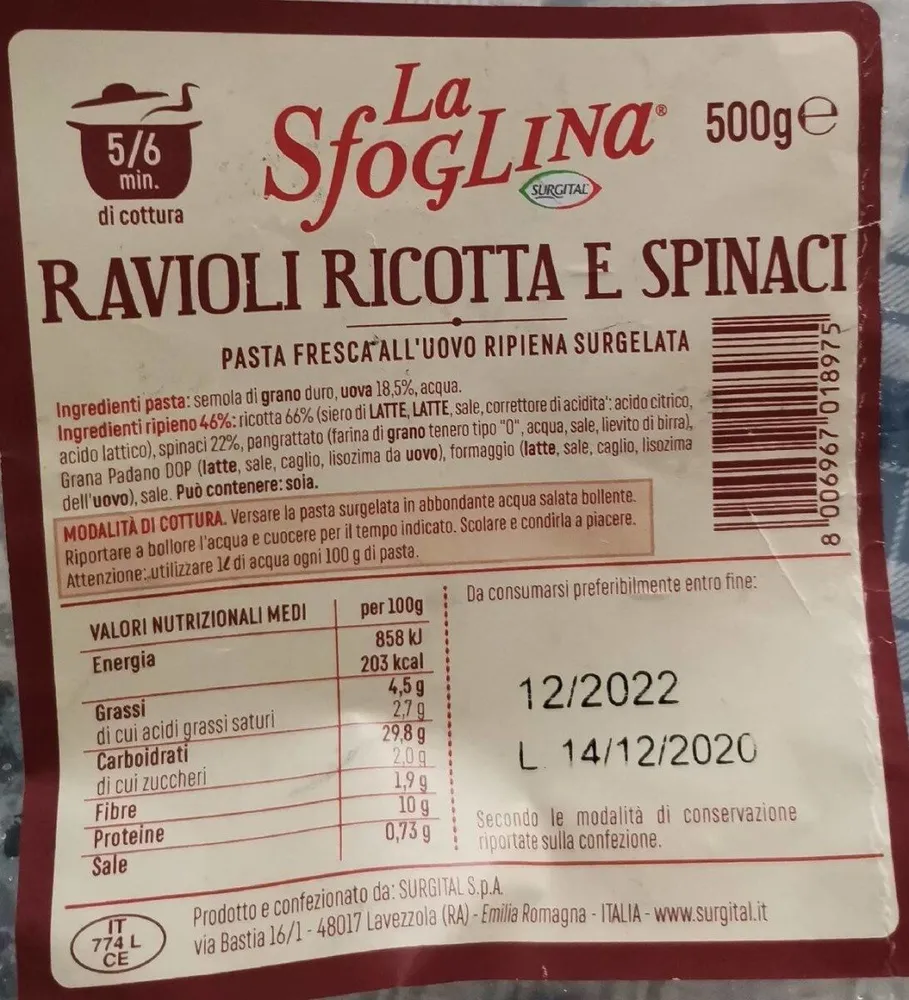 Ravioli ricotta e spinaci