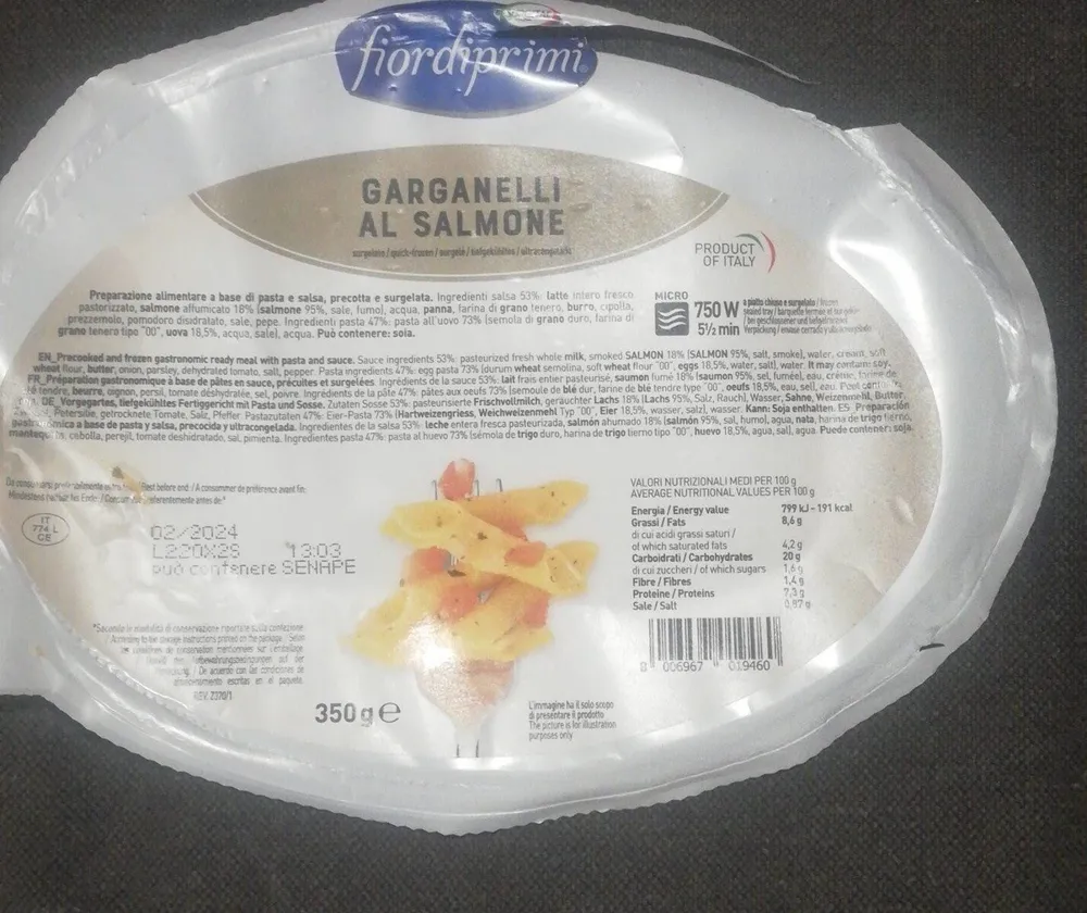 Garganelli al salmone