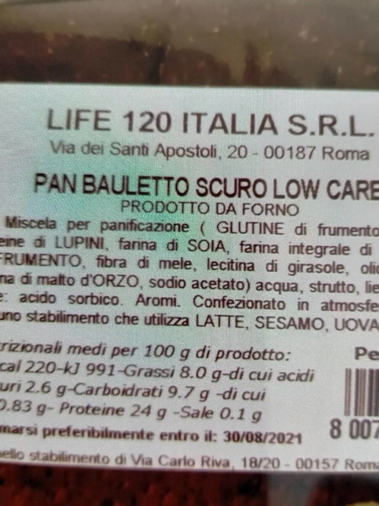 Pan bauletto scuro low carb
