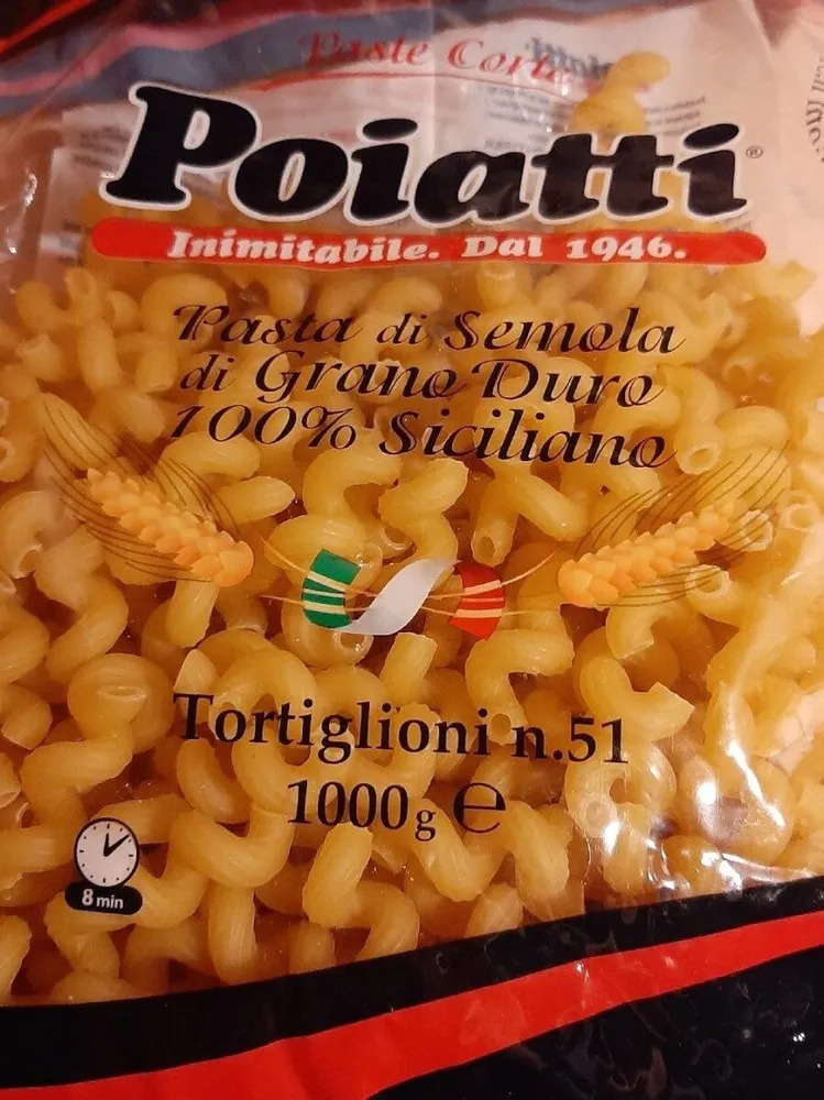 Pasta di semola di grano duro 100% siciliano, Tortiglioni n. 51