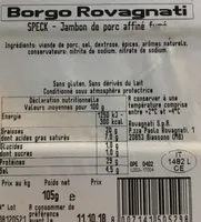 Speck jambon de porc affiné
