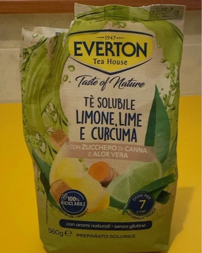 Te solubile limone, lime e curcuma