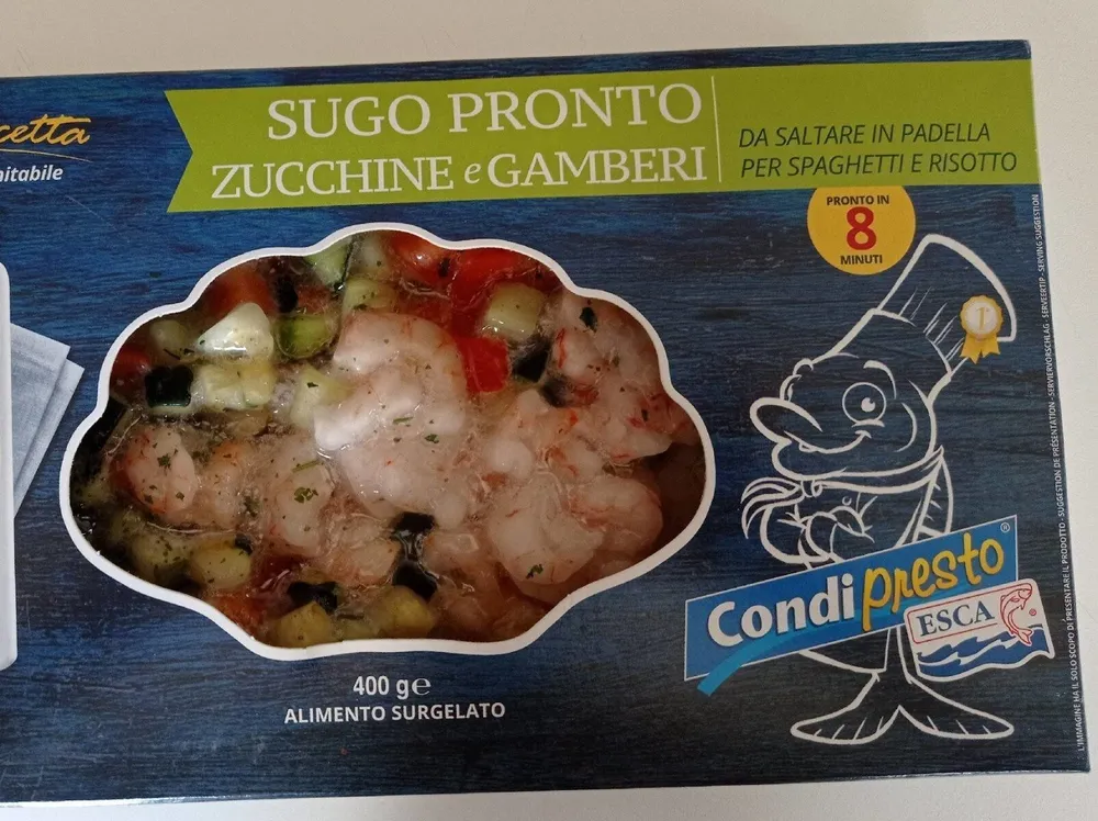 Sugo pronto zucchine e gamberetti