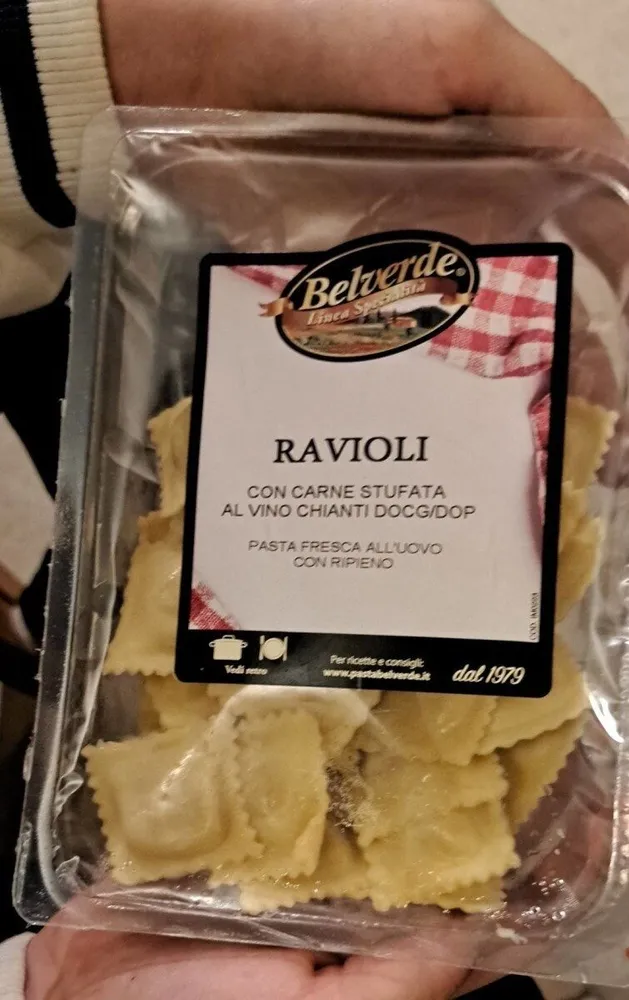 Ravioli con carne stufata al vino chianti