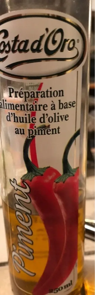 Préparation alimentaire à base d'huile d'olive au piment