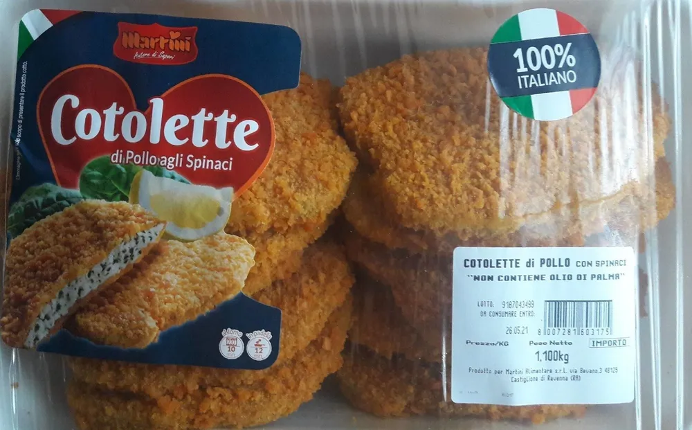 Cotolette di pollo agli spinaci