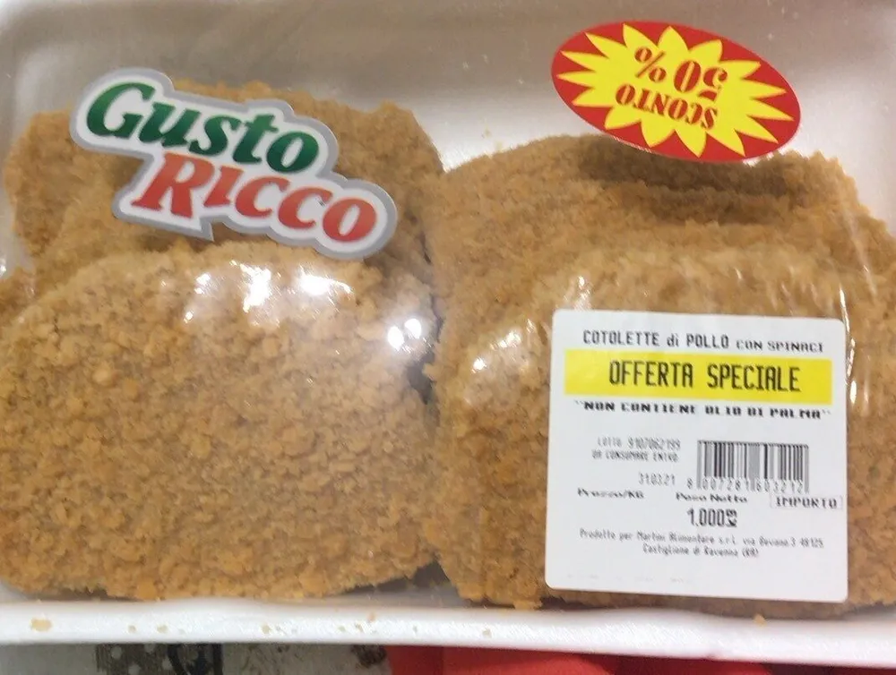 Cotolette di pollo con spinaci