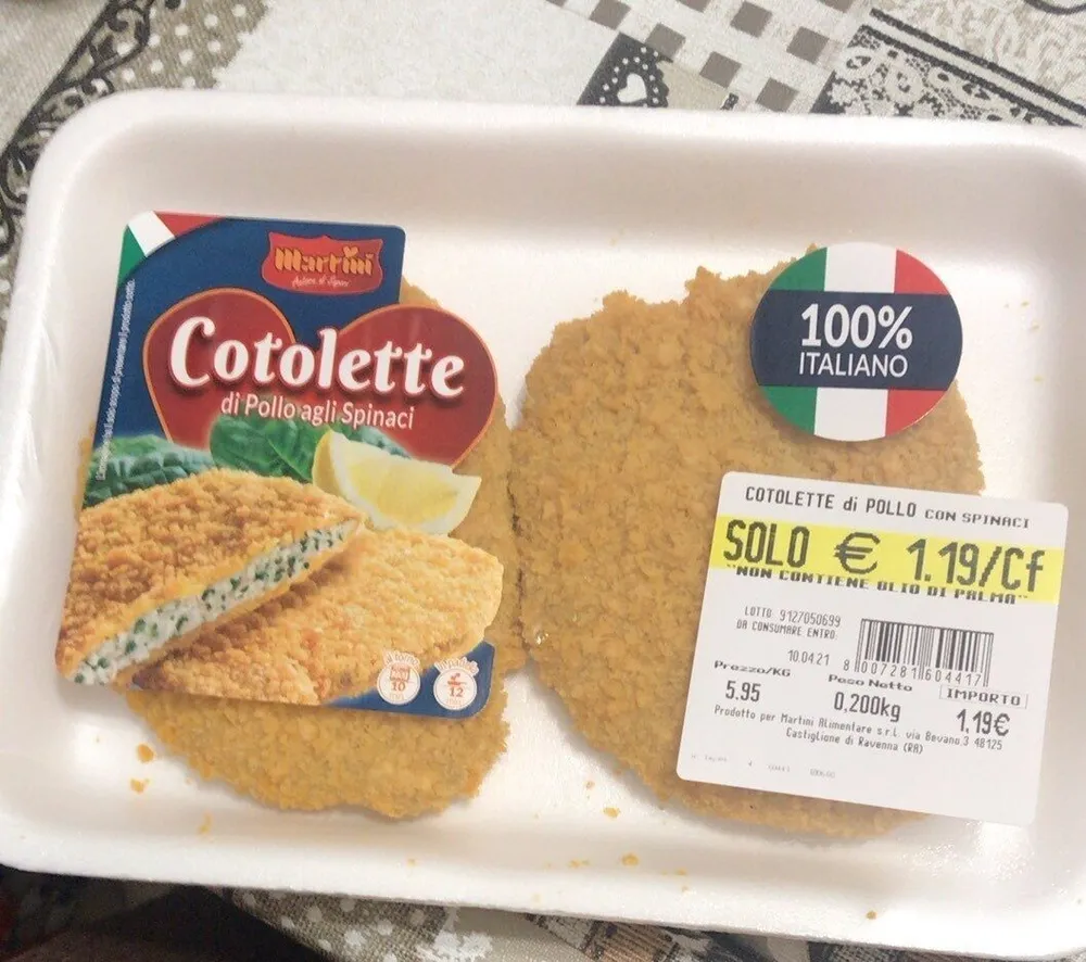 Cotolette di pollo agli spinaci
