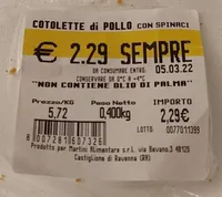 Cotolette di pollo e spinaci
