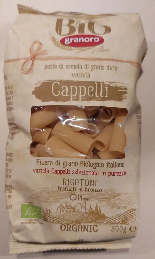 Pasta di semola di grano duro varietà Cappelli - Rigatoni