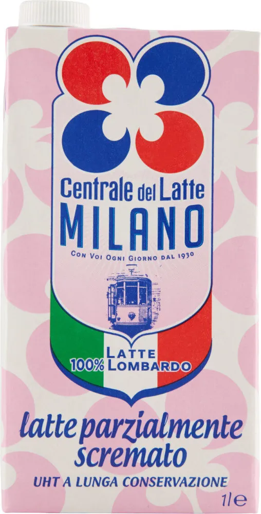 Latte parzialmente scremato uht a lunga conservazione