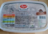 Glace au café avec marbrure de café et grains de café grillés