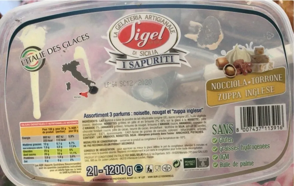 Nocciola - torrone - zuppa inglese