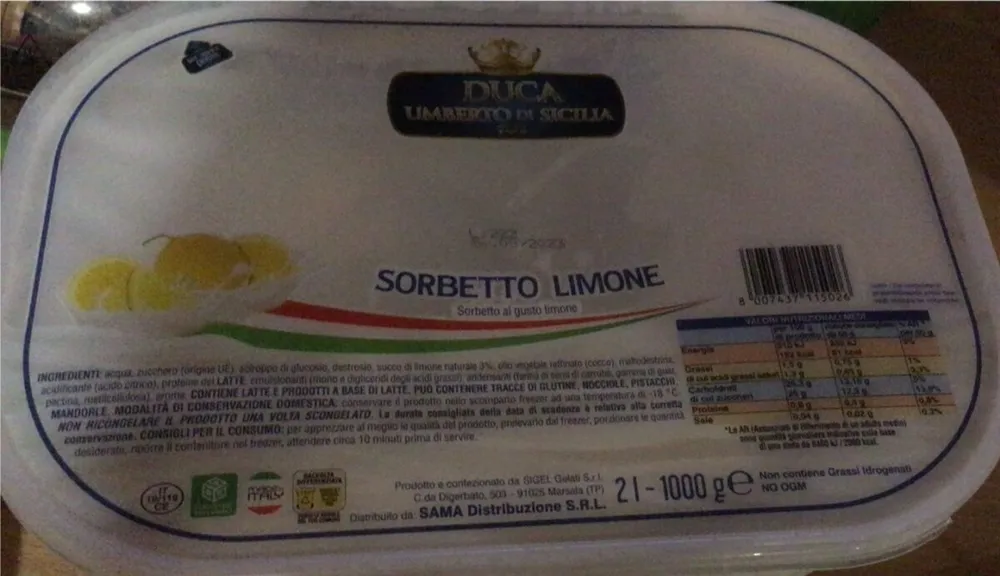 Sorbetto al limone