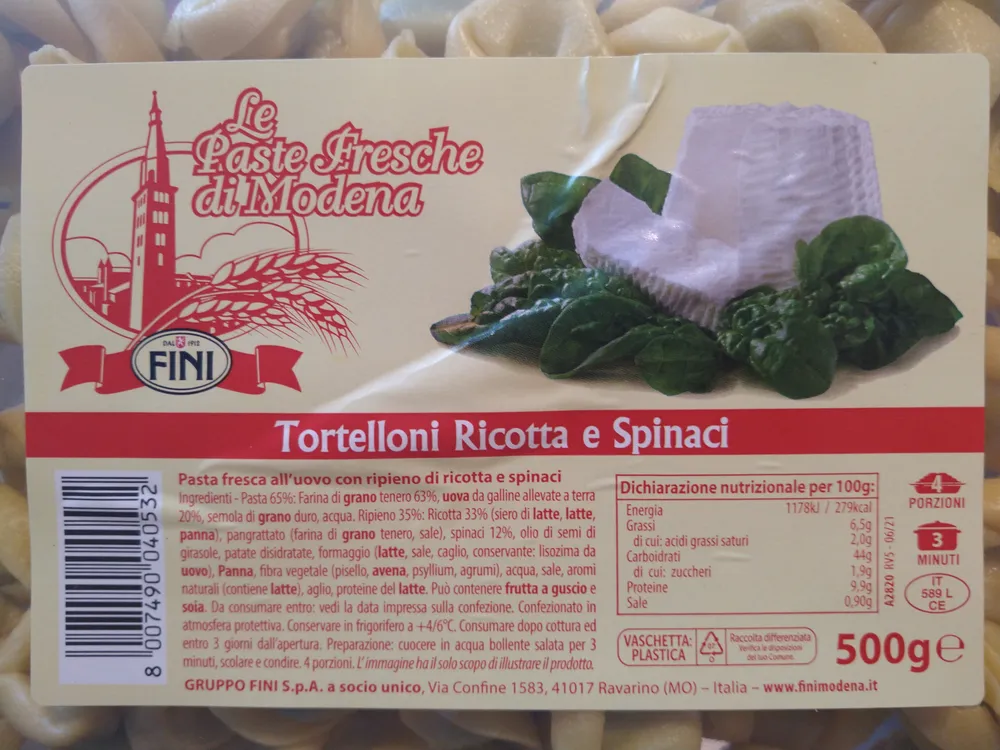 Tortellini ricotta e spinaci