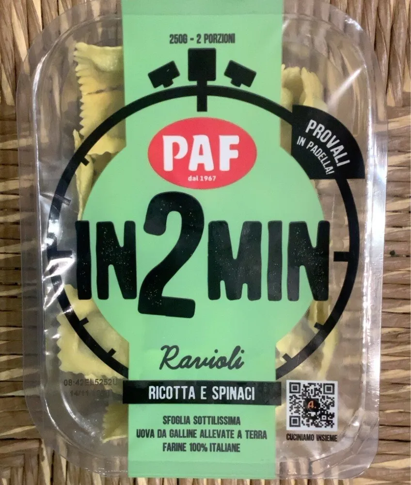 IN2MINUTI Ravioli ricotta e spinaci