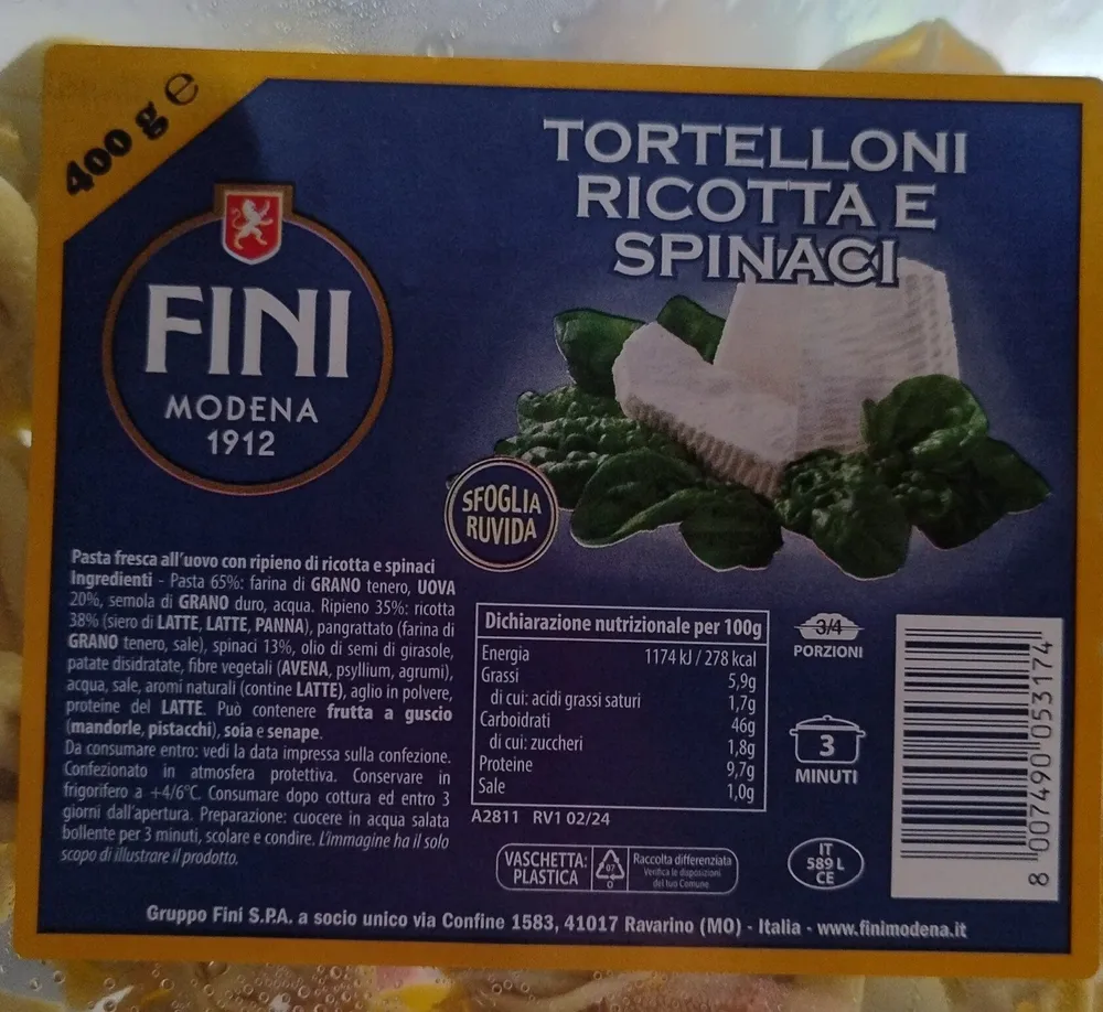 Tortellini Ricotta E Spinaci