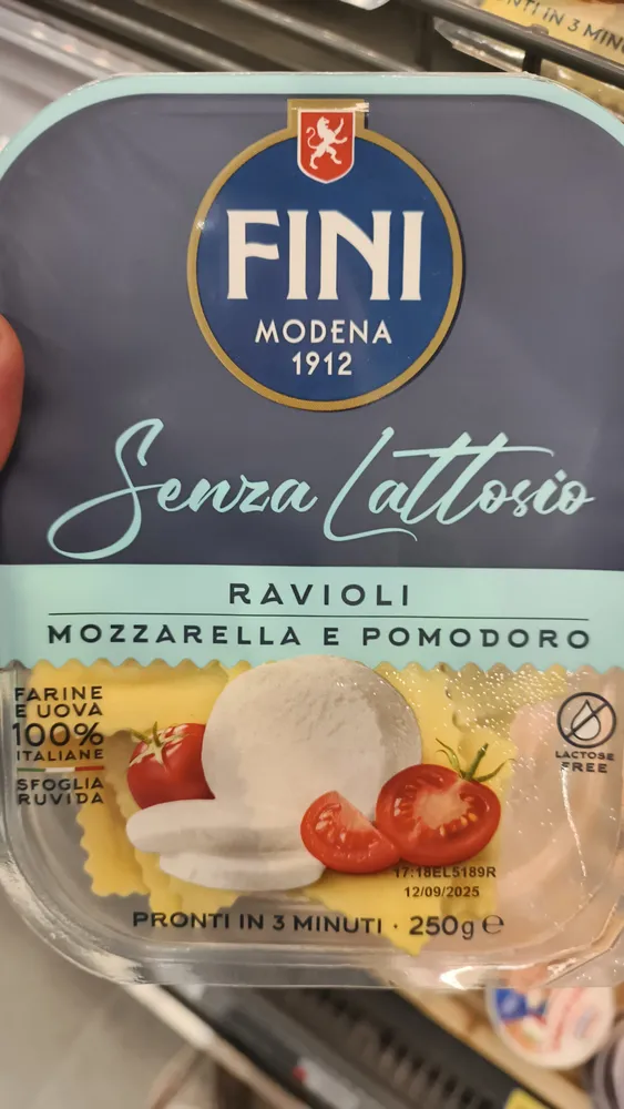 Ravioli mozzarella e pomodoro senza lattosio