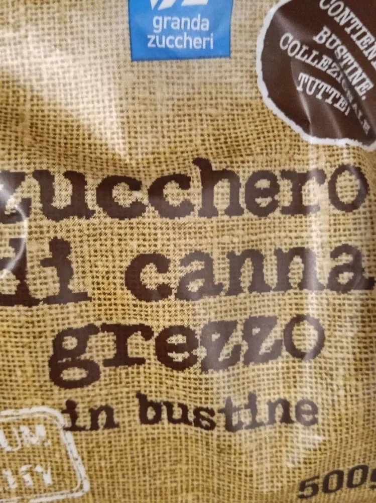 Zucchero di canna grezzo in bustine