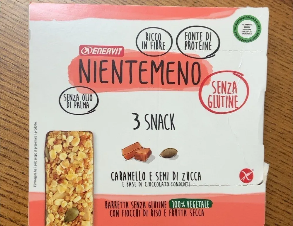 Snack nientemeno caramello e semi di zucca