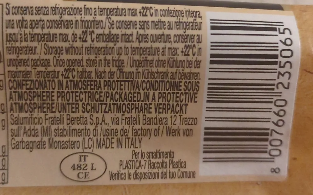 Salame Beretta Cacciatore Italiano