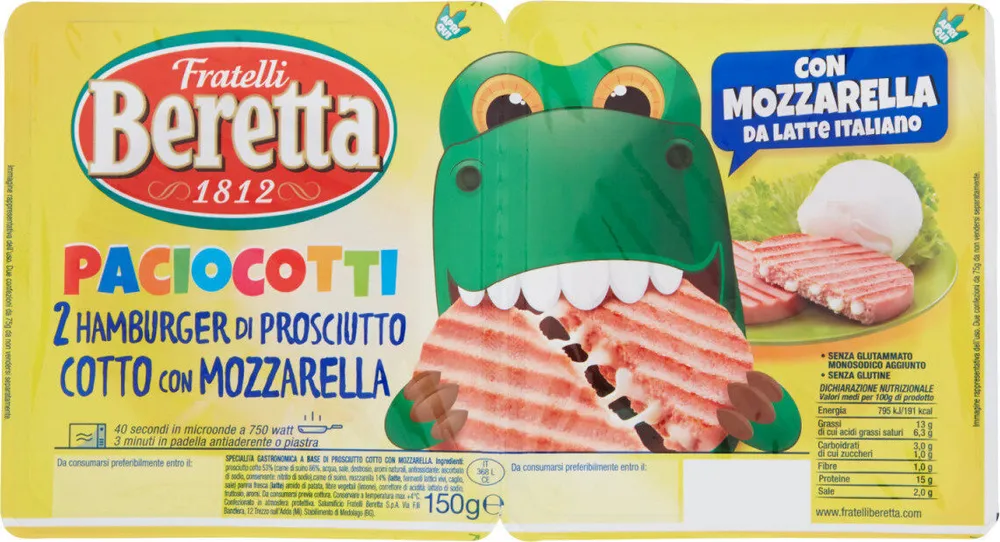 Paciocotti hamburge dIGProsciutto cotto con mozzarella