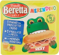 Merendino panino prosciutto crudo + frullato pesca