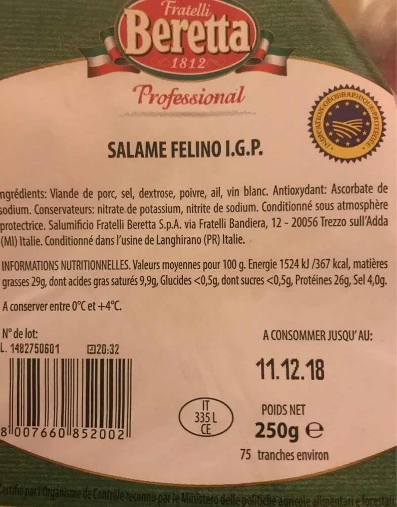 Salame felino IGP