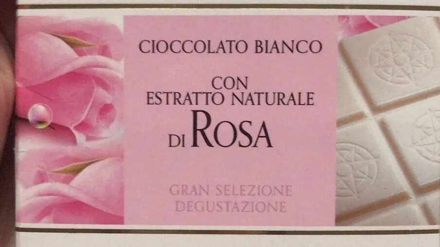cioccolato bianco con estratto naturale di rosa