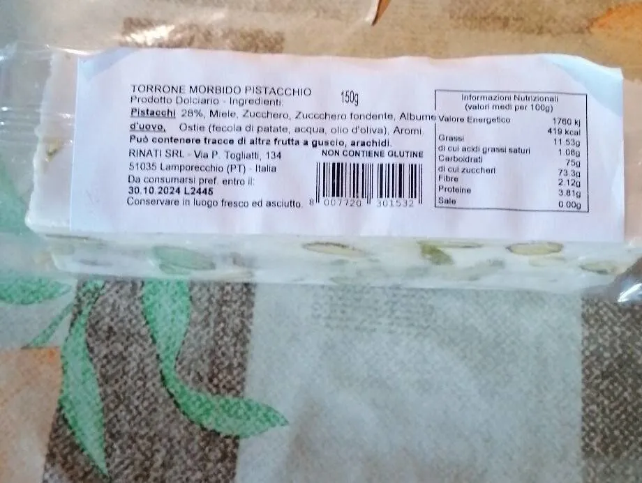 Torrone morbido pistacchio