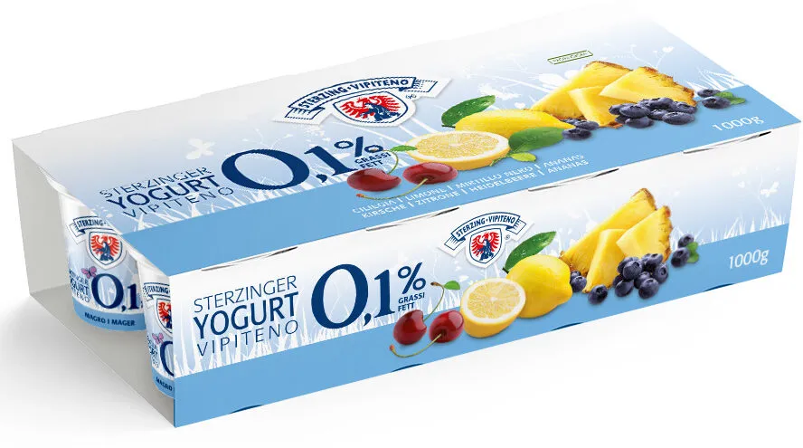 Yogurt magro 0,1% - 125g x 8 - Ciliegia | Limone | Mirtillo | Ananas