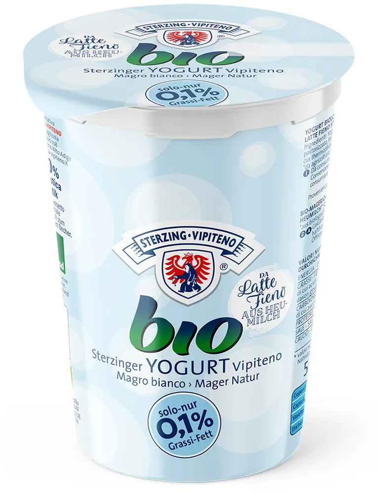 Yogurt magro biologico da latte fieno STG - 500g - Bianco