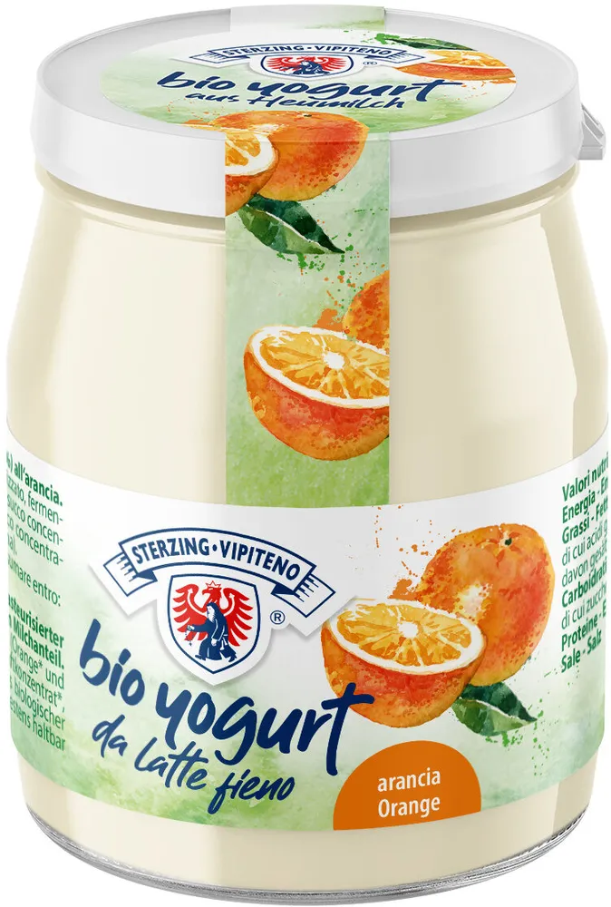 Yogurt biologico intero da latte fieno STG - 150g - arancia