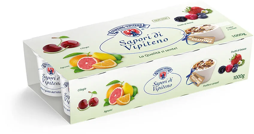 Yogurt Sapori di Vipiteno - 125g x 8 - ciliegia | frutti di bosco | agrumi | frutta e cereali