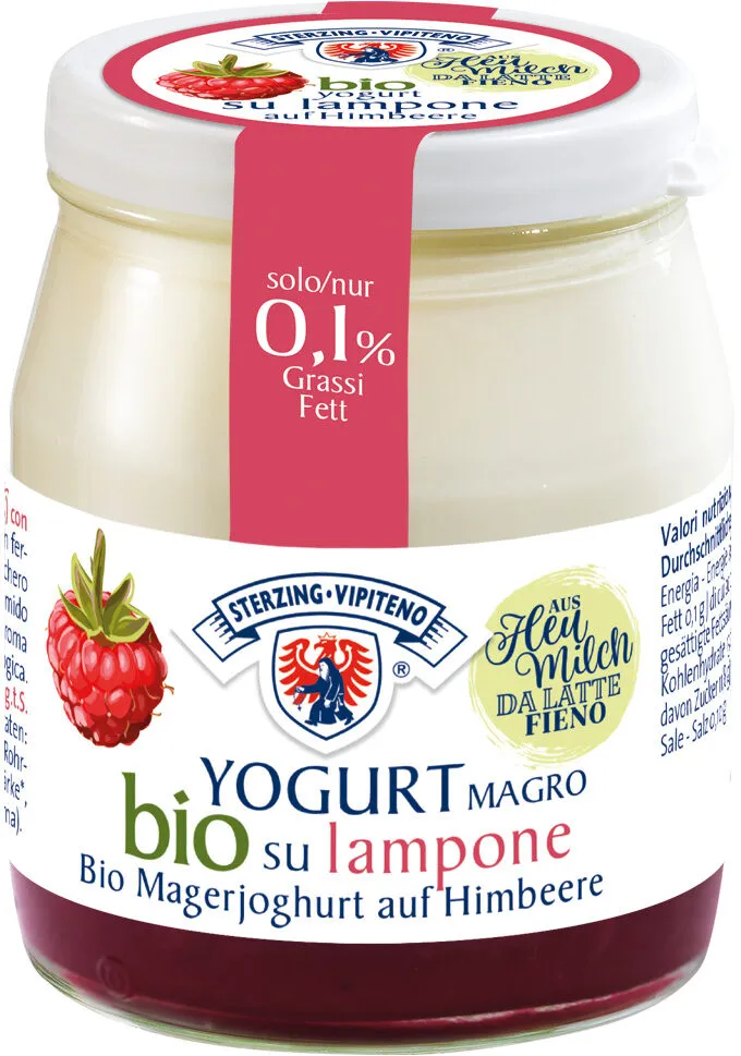 Yogurt su Frutta bio magro da latte fieno STG - 150g - lampone