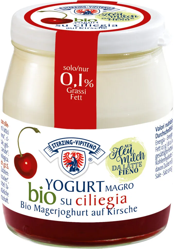 Yogurt su Frutta bio magro da latte fieno STG - 150g - ciliegia